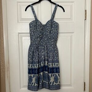 BOG Blue Paisley Print Dress